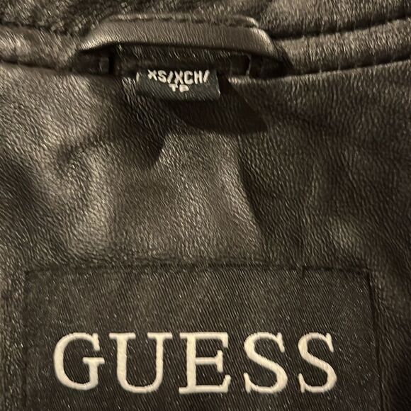 EUC Guess Leather Bomber Jacket Women’s Size XS. - Picture 8 of 9